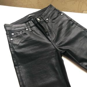 7 For All Mankind coated black skinny jeans Size25